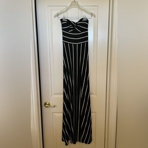love ady maxi dress Love...Ady Stripe Ruffle Maxi Dress WHT/BK M at Nordstrom Rack - Womens Casual Dresswear